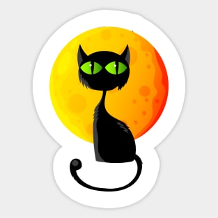 Gift Halloween Black Cat T-Shirts Sticker